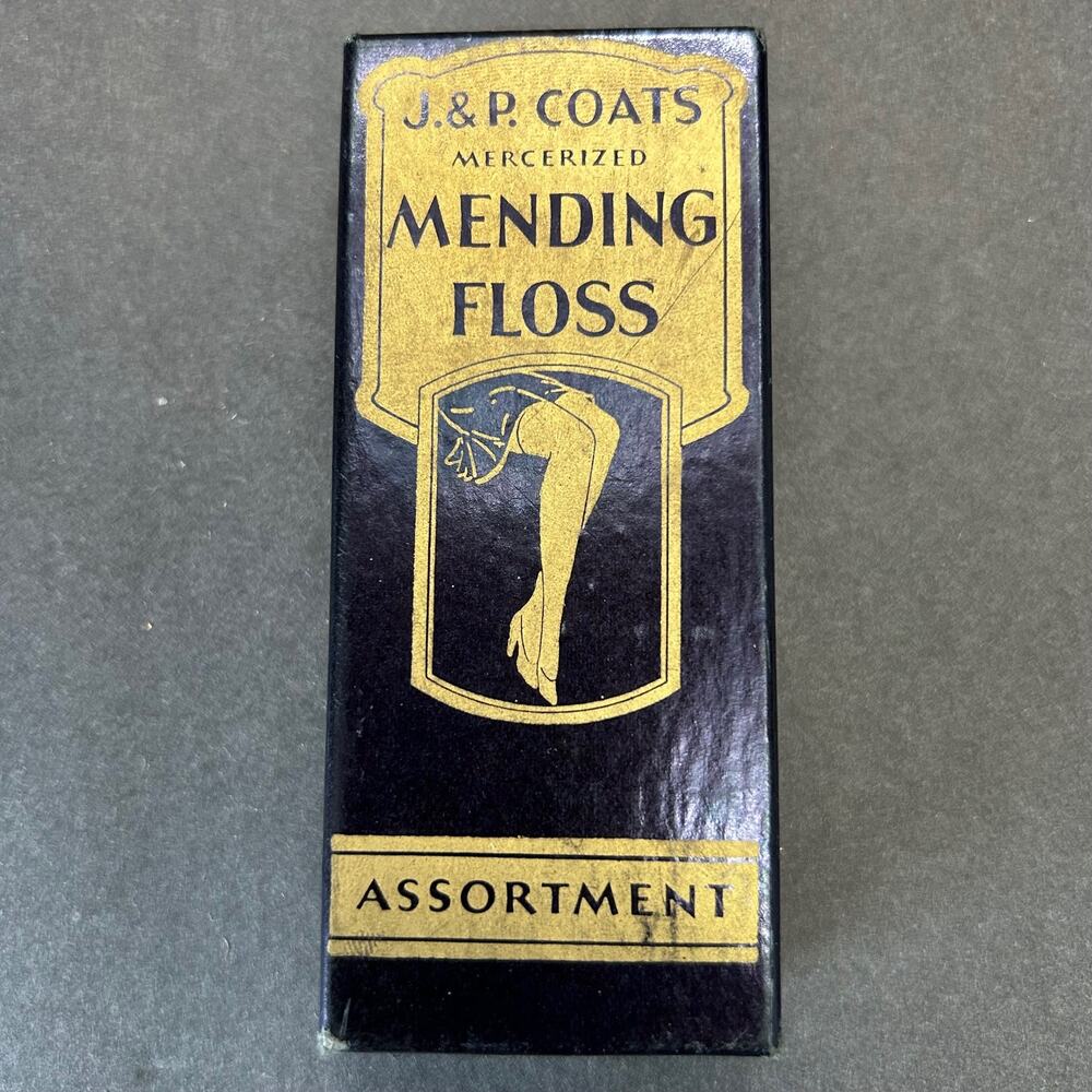 J‎ & P Antique 1940's Mending Floss Assortment A-47 in Original Box